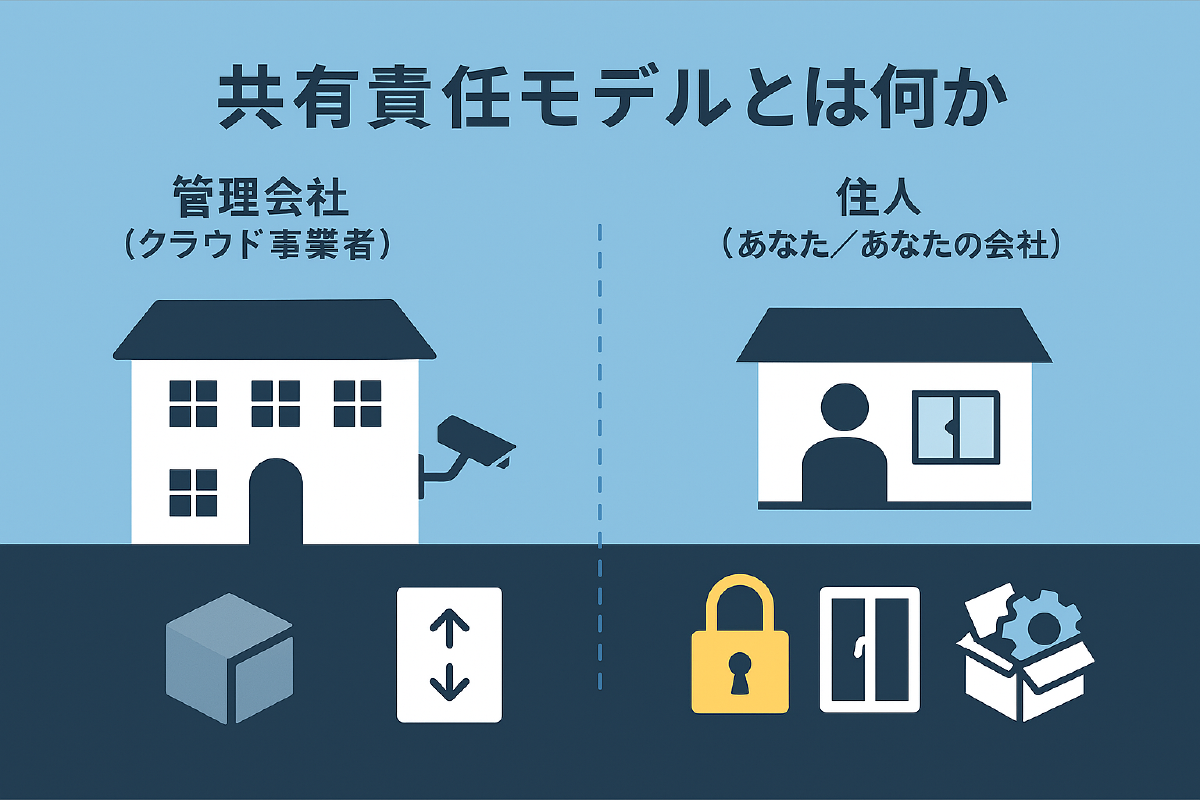 共有責任モデルのイメージ(マンションのたとえ)