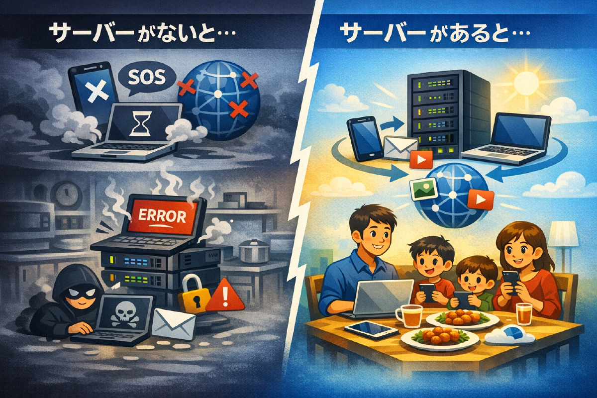 サーバーなし／ありの違い