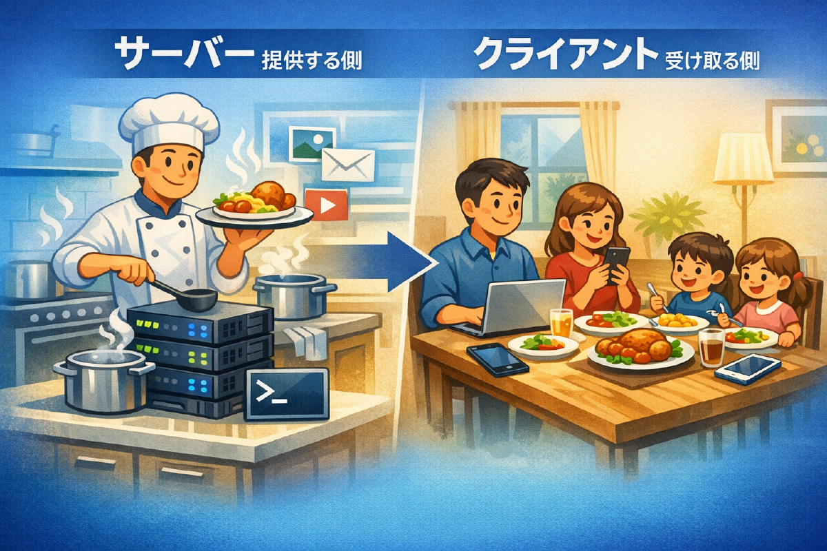 サーバーとクライアントの関係（身近なたとえ）